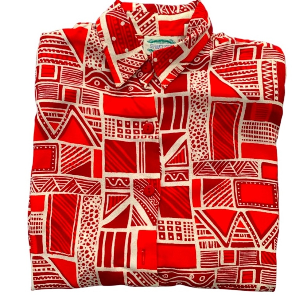 Funky 80’s Art Deco Red Shirt (Small)